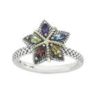 Personally Stackable Multi-gemstone Star Two-tone Ring
