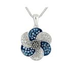 1/2 Ct. T.w. White & Color-enhanced Blue And Black Diamond Necklace