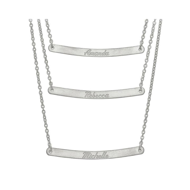 Personalized Sterling Silver 3-pc. Name Bar Necklace