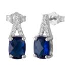 Lab Created Blue Sapphire Sterling Silver 15mm Stud Earrings