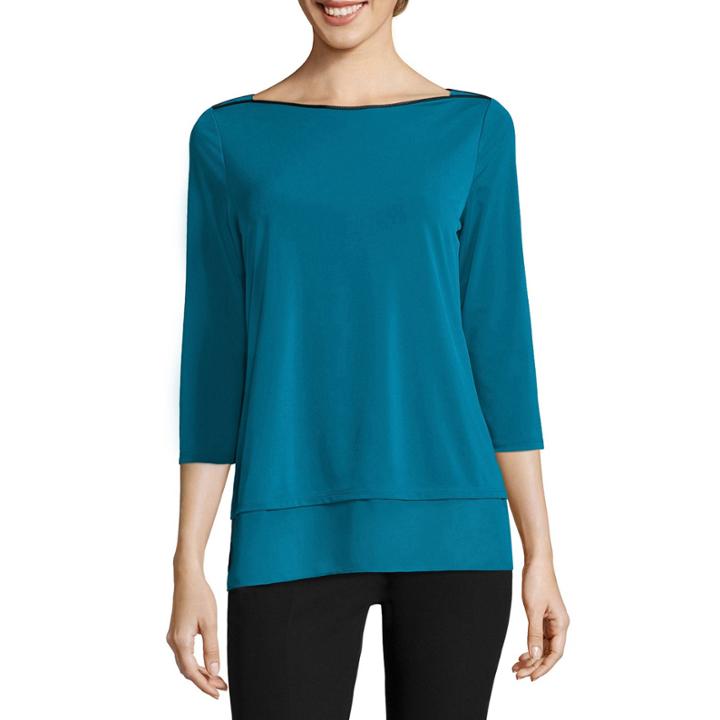 Worthington 3/4-sleeve Chiffon Top