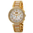 Burgi Womens Gold Tone Strap Watch-b-123yg