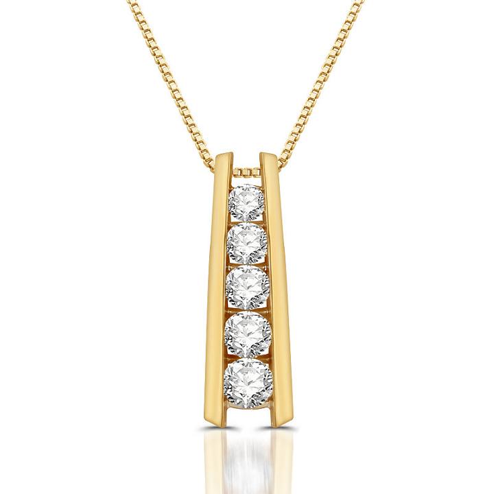 Womens 1 1/3 Ct. T.w. Genuine White Diamond Pendant Necklace