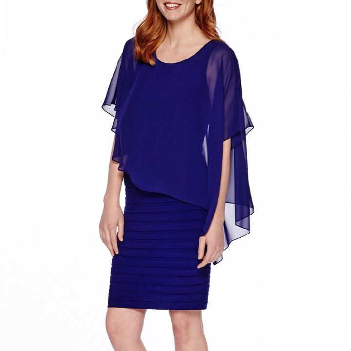 Scarlett Sleeveless Shutter Cape Dress