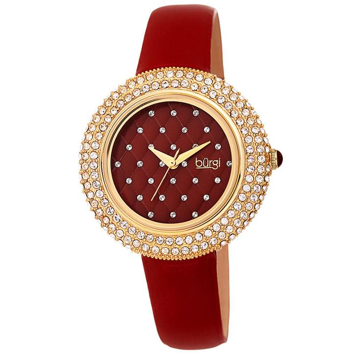 Burgi Womens Red Strap Watch-b-207bur