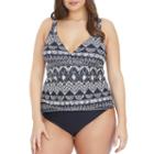 St. John's Bay Abstract Tankini Swimsuit Top-plus