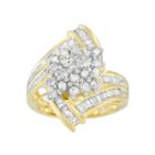 Womens 2 Ct. T.w. Genuine Diamond 10k Gold Cluster Ring