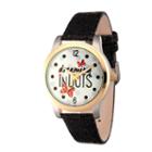 Disney Womens Minnie Mouse Black Dreaming In Dots Strap Watch