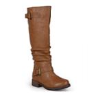 Journee Collection Stormy Buckle-accented Riding Boots