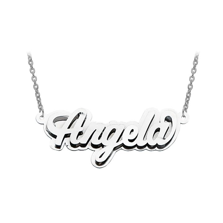 Personalized 16x42mm Polished 3d Name Necklace