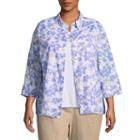 Alfred Dunner Blues Traveler Floral Layered Blouse- Plus