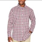 Izod Long Sleeve Plaid Button-front Shirt-big And Tall