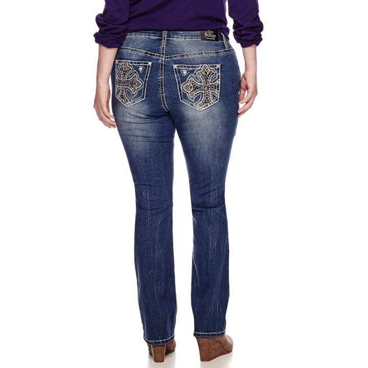Love Indigo Bling Bootcut Jeans - Plus