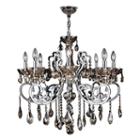 Kronos Collection 8 Light Chrome Finish And Goldenteak Crystal Chandelier