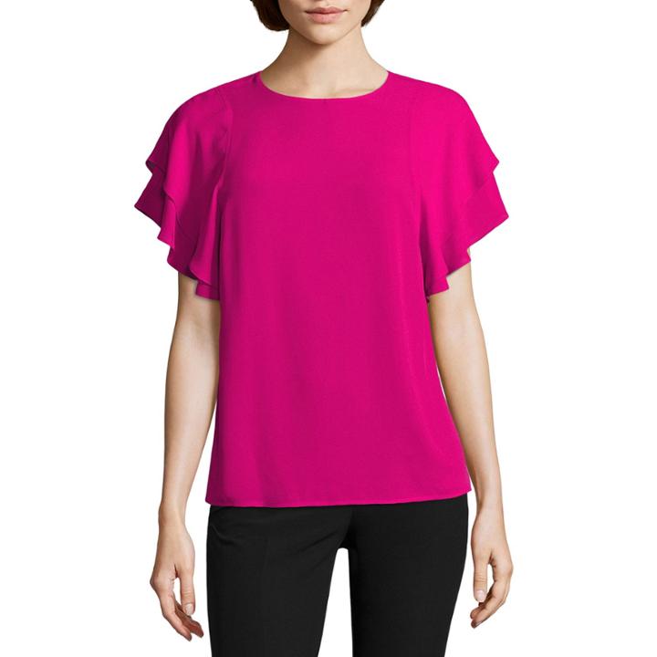 Worthingtonflutter Sleeve Georgette Blouse