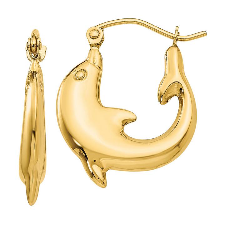 14k Gold 10mm Hoop Earrings