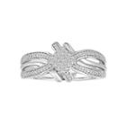 Womens 1/10 Ct. T.w. White Diamond Sterling Silver Cocktail Ring