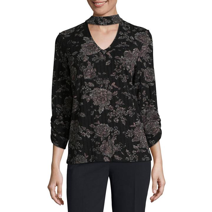 Alyx Long Sleeve V Neck Knit Blouse