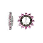 Lab-created Pink Sapphire And Black Sapphire Sterling Silver Earring Jackets