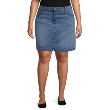 Boutique + Denim Skirt-plus