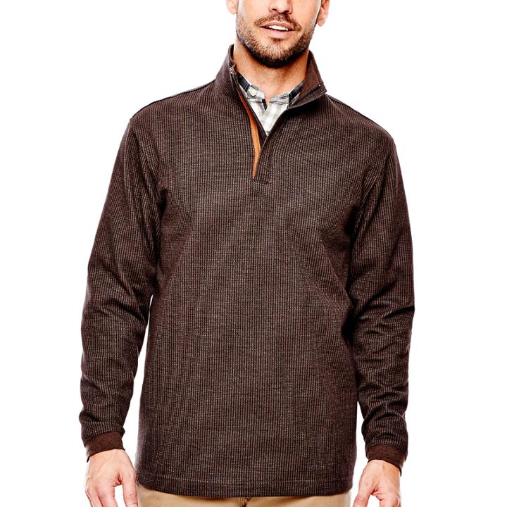 Haggar Quarter-zip Houndstooth Pullover