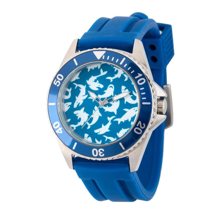Discovery Expedition Mens Blue And White Shark Watch