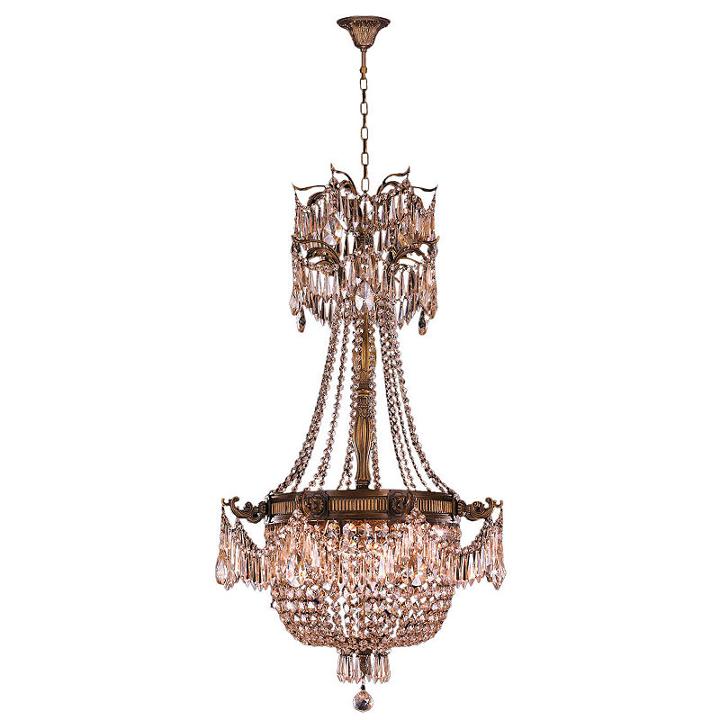 Winchester Collection 4 Light Antique Bronze Finish And Golden Teak Crystal Chandelier