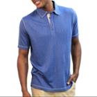 Steve Harvey Contract Stitching Short Sleeve Solid Knit Polo Shirt
