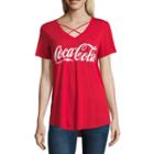 Short Sleeve V Neck Coca Cola T-shirt