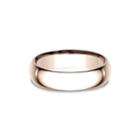 Mens 14k Rose Gold 6.5mm Low Dome Comfort-fit Wedding Band