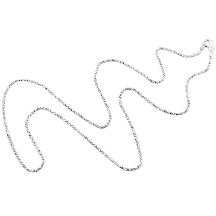 Made In Italy Sterling Silver Solid Box Chain Necklace