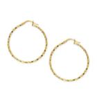 Made In Italy 24k Gold Over Silver Sterling Silver 35mm Hoop Earrings