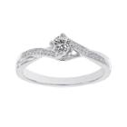 Lumastar 1/4 Ct. T.w. Diamond 10k White Gold Trellis Bridal Ring