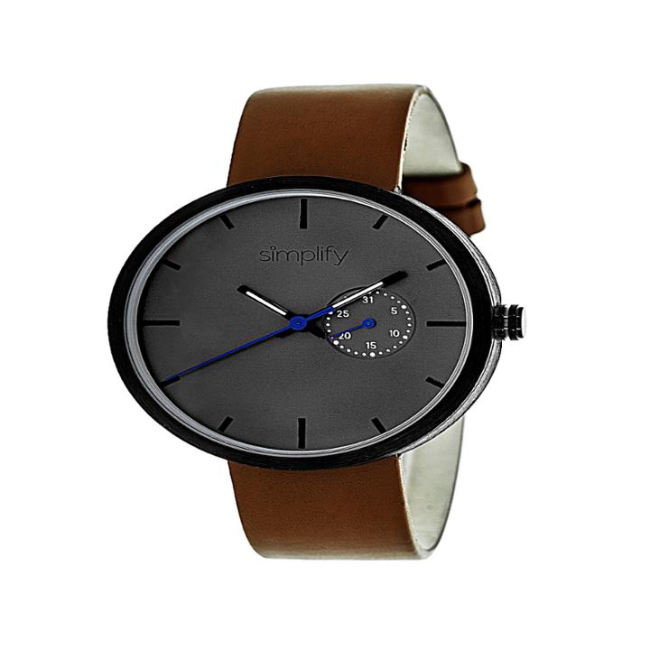 Simplify Unisex Brown Strap Watch-sim3904