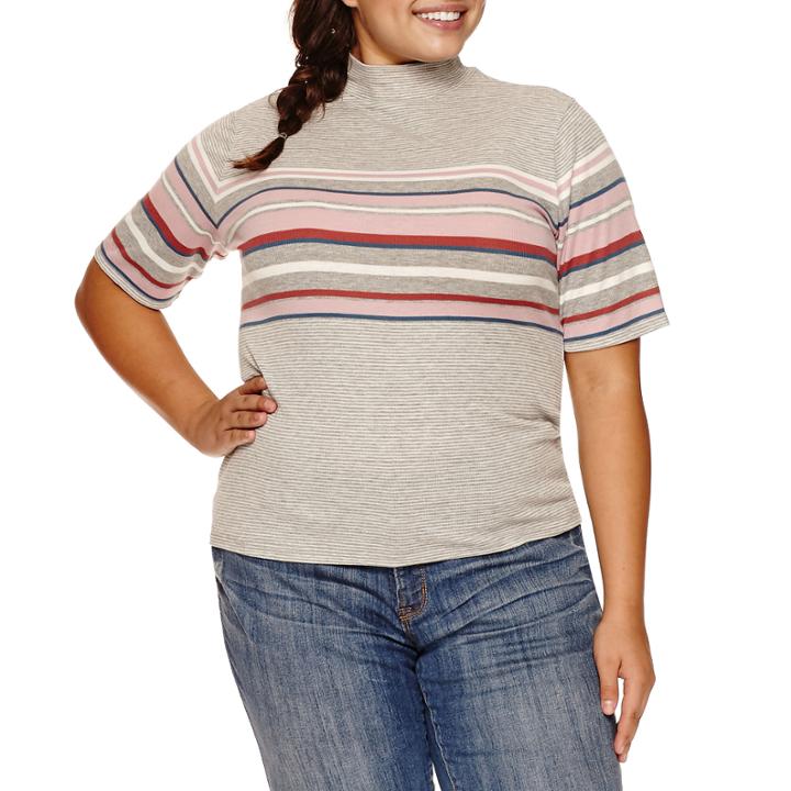 Arizona Elbow Sleeve T-shirt-juniors Plus