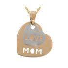Infinite Gold&trade; 14k Gold Two-tone Mom Love Heart Pendant Necklace