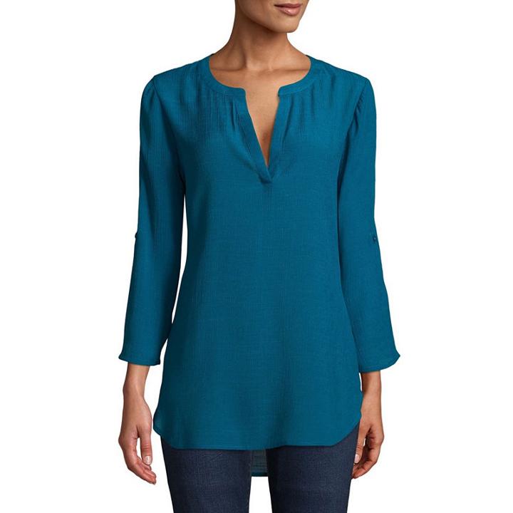 St. John's Bay Roll Tab Tunic - Tall