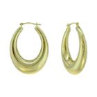 Prestige Gold 14k Yellow Gold Over Resin Graduated Oval Hoop Earrings