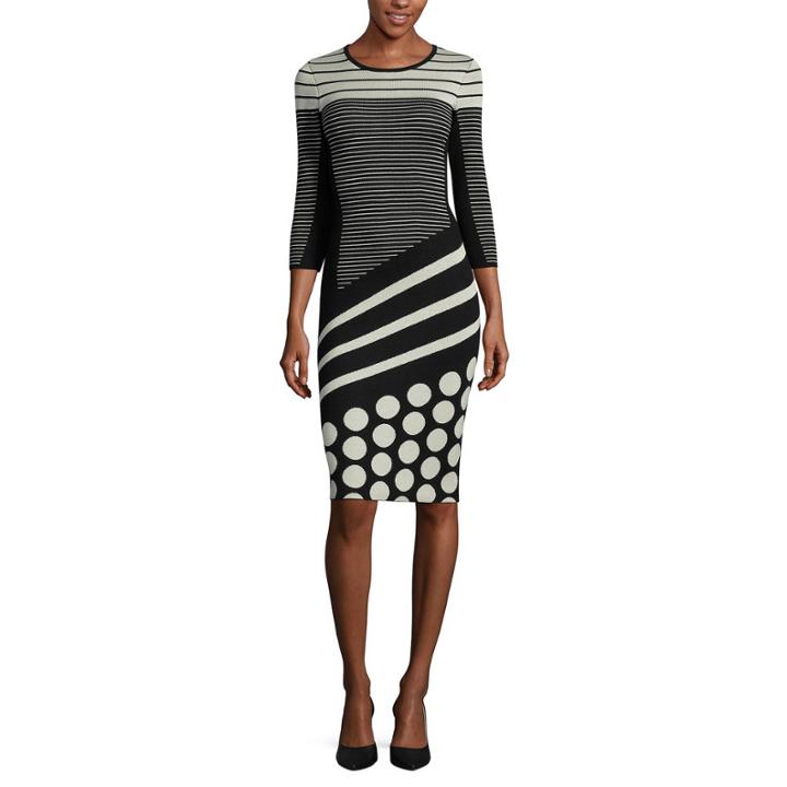 J. Taylor 3/4-sleeve Sweater Dress