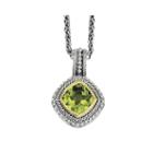 Shey Couture Genuine Peridot Sterling Silver 14k Gold Pendant Necklace