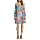 Spense Mesh Smocked Off The Shoulder Dress