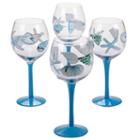 Certified International Sea Finds Set Of 4 Hand-painted Wine Glasses