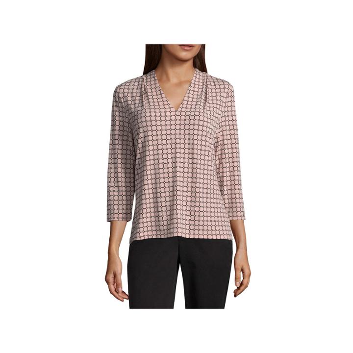 Liz Claiborne 3/4 Sleeve V Neck Blouse-womens