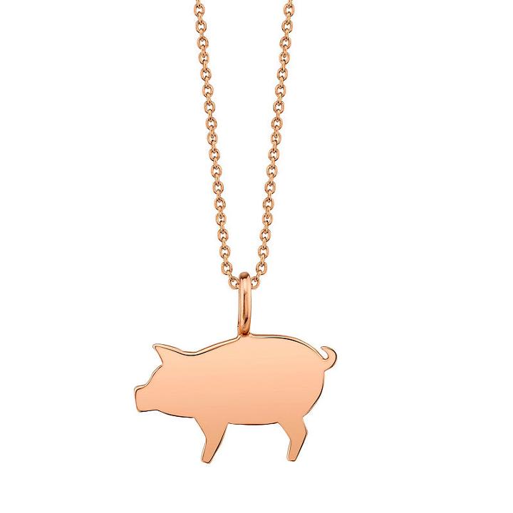 Footnotes Pig Womens Sterling Silver Pendant Necklace