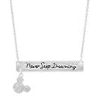 Disney Womens Clear Cubic Zirconia Mickey Mouse Pendant Necklace