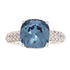 Sparkle Allure Womens Blue Square Cocktail Ring
