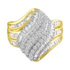 Womens 1 Ct. T.w. Genuine Diamond White 10k Gold Cocktail Ring