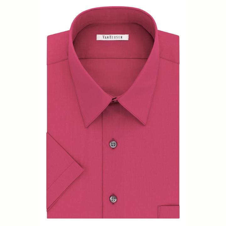 Van Heusen Easy-care Poplin Short Sleeve Poplin Dress Shirt