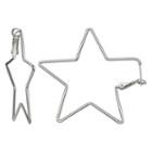 Silver Reflections Silver Plated 50mm Star Pure Silver Over Brass 47mm Star Hoop Earrings