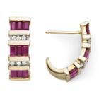 1/10 Ct. T.w. Diamond & Glass-filled Ruby Earrings